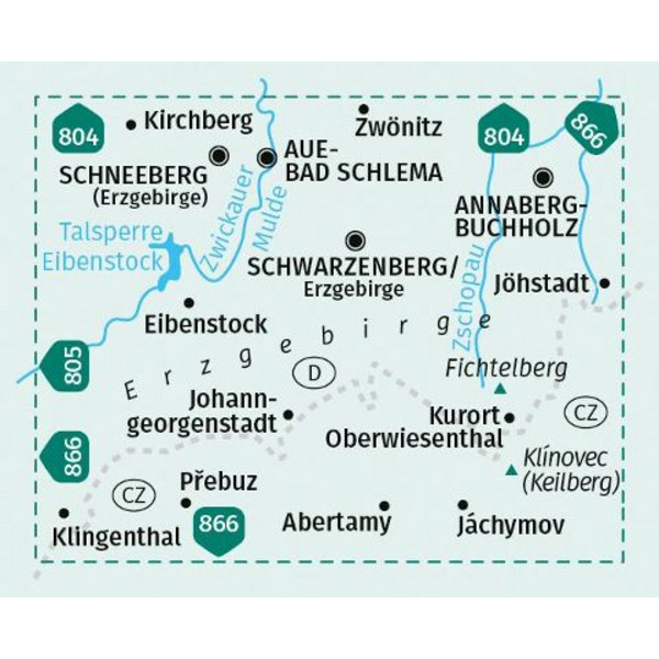 KOMPASS WANDERKARTE 806 WESTLICHES ERZGEBIRGE, AUE Ansicht 2