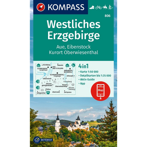 KOMPASS WANDERKARTE 806 WESTLICHES ERZGEBIRGE, AUE Ansicht 1