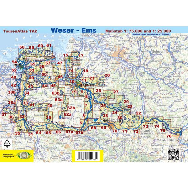 TOURENATLAS TA2 WESER-EMS - Wasserkarte Ansicht 2