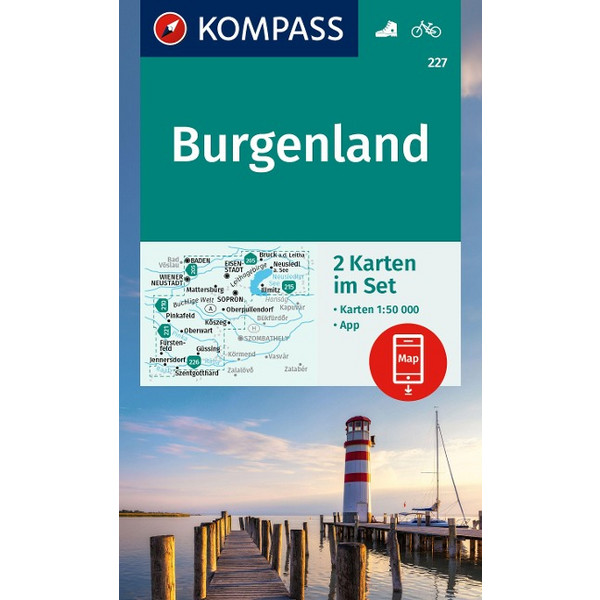 KOMPASS WANDERKARTEN-SET 227 BURGENLAND (2 KARTEN) 1:50.000