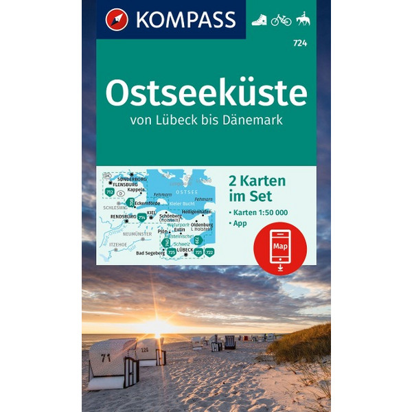 KOMPASS KARTEN-SET 724 OSTSEEKÜSTE VON LÜBECK BIS DÄNEMARK Ansicht 1