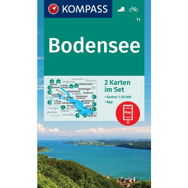 KOMPASS WANDERKARTEN-SET 11 BODENSEE (2 KARTEN) 1:35.000