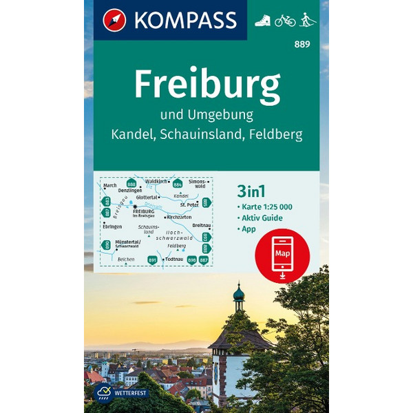 KOMPASS WANDERKARTE 889 FREIBURG UND UMGEBUNG Ansicht 1
