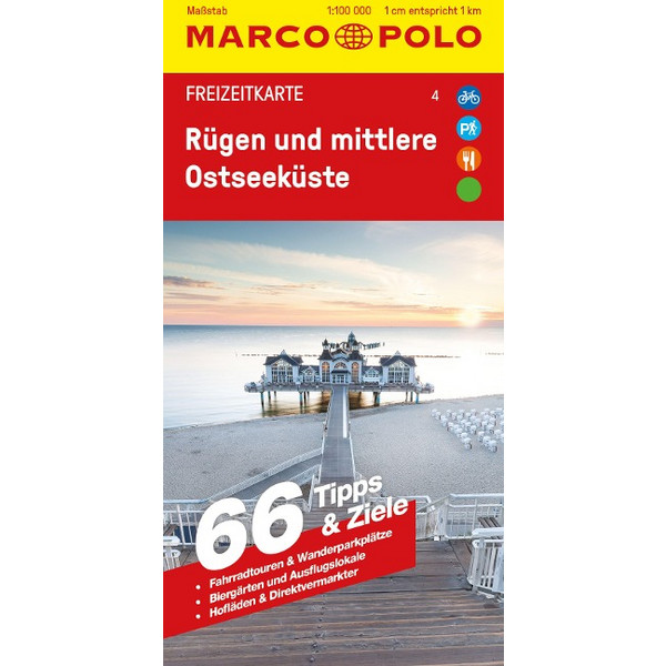 MARCO POLO FREIZEITKARTE 4 RÜGEN UND MITTLERE OSTSEEKÜSTE Ansicht 1