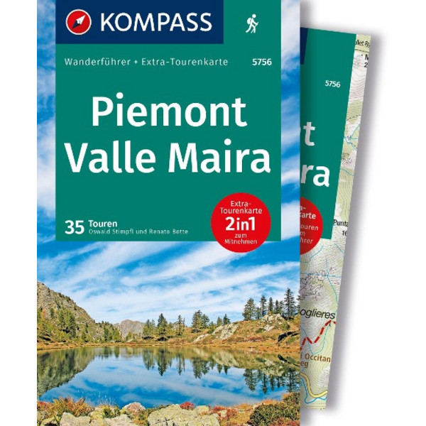 KOMPASS WANDERFÜHRER PIEMONT, VALLE MAIRA, 35 TOUREN Ansicht 1
