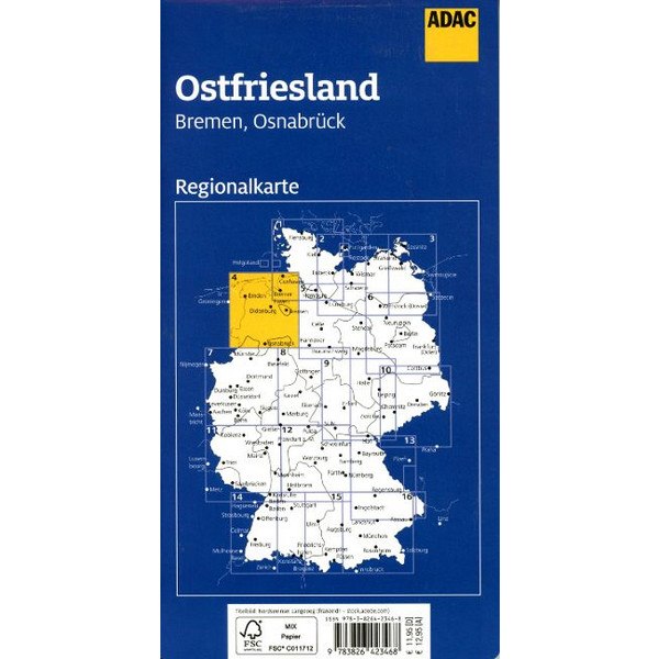 ADAC REGIONALKARTE 04 OSTFRIESLAND 1:150.000 - Straßenkarte Ansicht 2