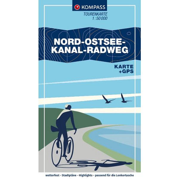 KOMPASS FAHRRAD-TOURENKARTE NORD-OSTSEE-KANAL-RADWEG Ansicht 1