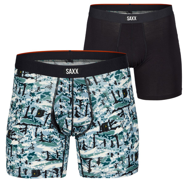 VIBE XTRA BOXER BRIEF FLY 2PK Herren - Funktionsunterwäsche-SNOW SHADOW/BLACK