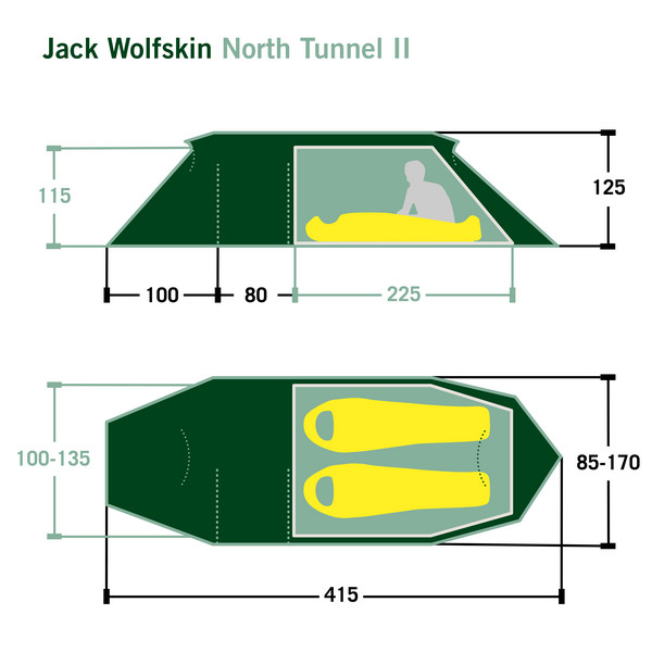 Jack Wolfskin NORTH TUNNEL II - Tunnelzelt Ansicht 2