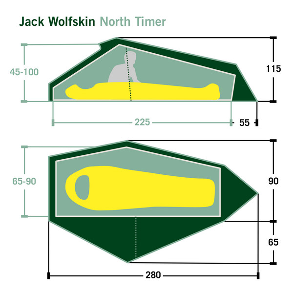 Jack Wolfskin NORTH TIMER - Tunnelzelt Ansicht 2