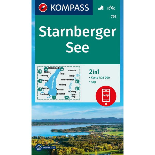 KOMPASS WANDERKARTE 793 STARNBERGER SEE 1:25.000 Ansicht 1