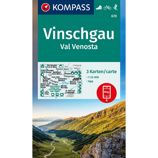 KOMPASS WANDERKARTEN-SET 670 VINSCHGAU (3 KARTEN)