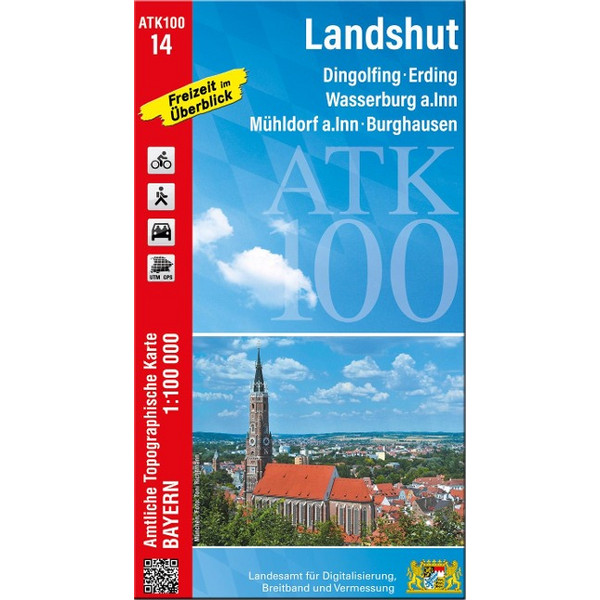ATK100-14 LANDSHUT (AMTLICHE TOPOGRAPHISCHE KARTE 1:100000) - Wanderkarte Ansicht 1