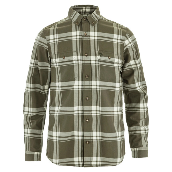 ÖVIK LITE FLANNEL SHIRT M Herren - Flanellhemd-LAUREL GREEN-CHALK WHITE