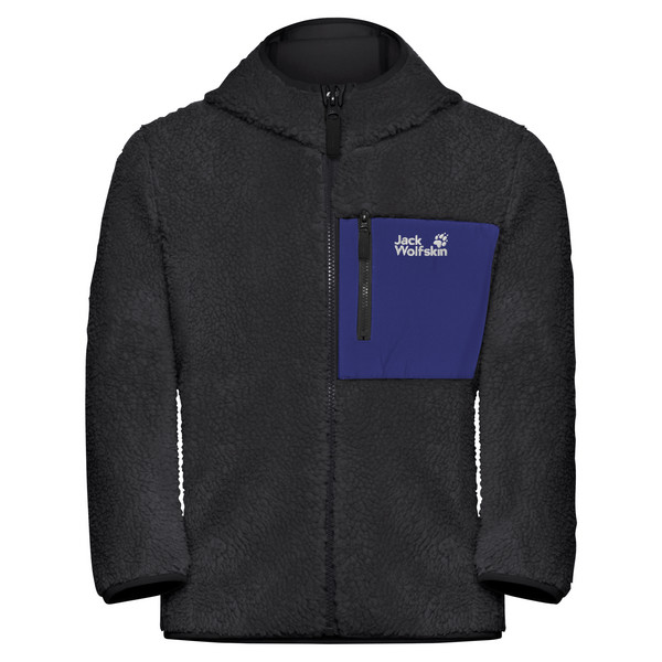 ICE CURL HOOD JACKET K Kinder - Fleecejacke-PHANTOM / GLOW INK