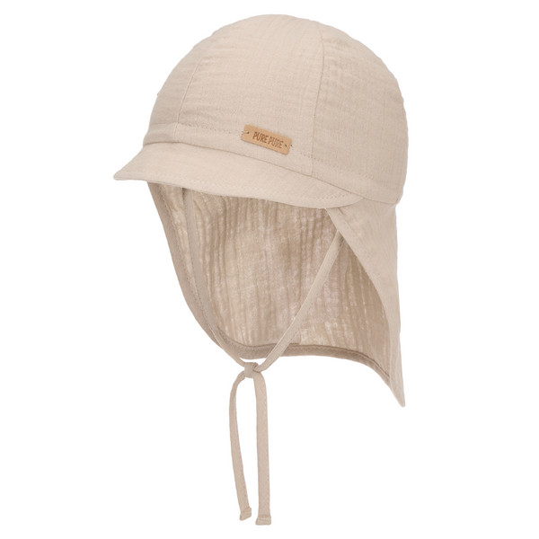 NACKENSCHUTZ MULL UV Kinder - Sonnenhut-TAUPE