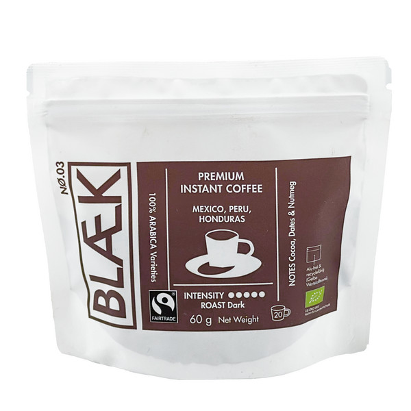 BLAEK PREMIUM INSTANT KAFFEE, 60G BAG - Kaffee-DARK ROAST
