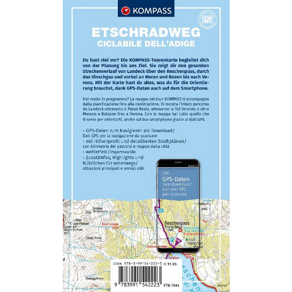 KOMPASS FAHRRAD-TOURENKARTE ETSCHRADWEG Ansicht 2