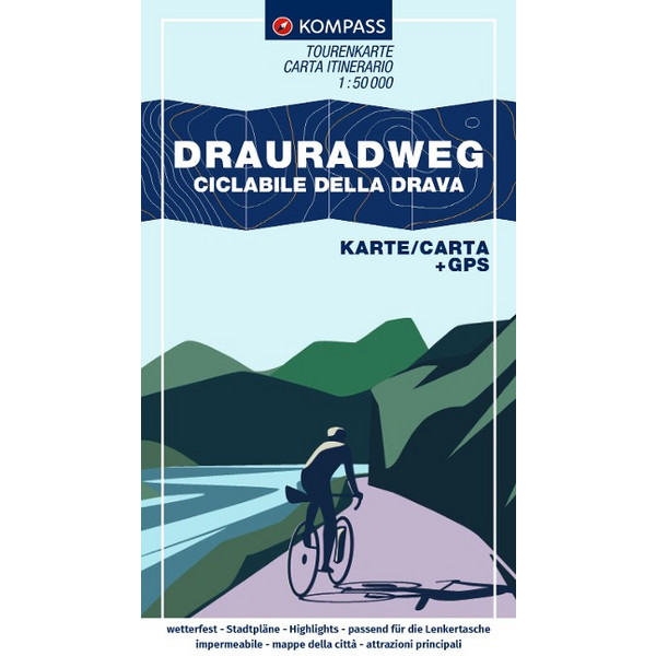 KOMPASS FAHRRAD-TOURENKARTE DRAURADWEG
