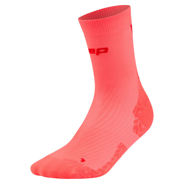 RUN ULTRALIGHT SOCKS MID CUT 4.0 Damen - Laufsocken-NEON CORAL/RED