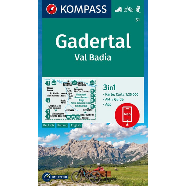 KOMPASS WANDERKARTE 51 GADERTAL / VAL BADIA 1:25.000 Ansicht 1