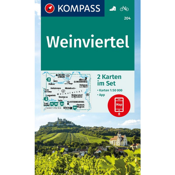 KOMPASS WANDERKARTEN-SET 204 WEINVIERTEL (2 KARTEN) 1:50.000