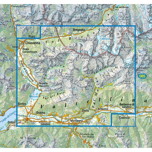 VAL MASINO-VAL DI MELL VAL CODERA - Wanderkarte Ansicht 2