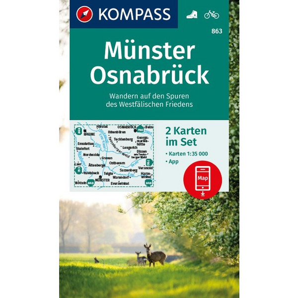 KOMPASS WANDERKARTEN-SET 863 MÜNSTER, OSNABRÜCK (2 KARTEN)