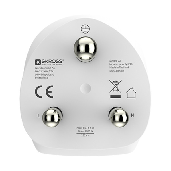Skross COMBO WORLD TO EU + ZA - Reisestecker Ansicht 4