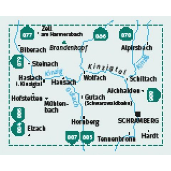 KOMPASS WANDERKARTE 880 KINZIGTAL SCHRAMBERG, 1:25.000 Ansicht 2