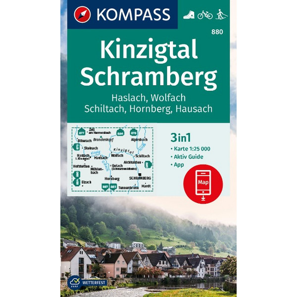 KOMPASS WANDERKARTE 880 KINZIGTAL SCHRAMBERG, 1:25.000