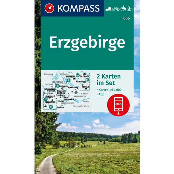 KOMPASS WANDERKARTEN-SET 866 ERZGEBIRGE (2 KARTEN) 1:50.000