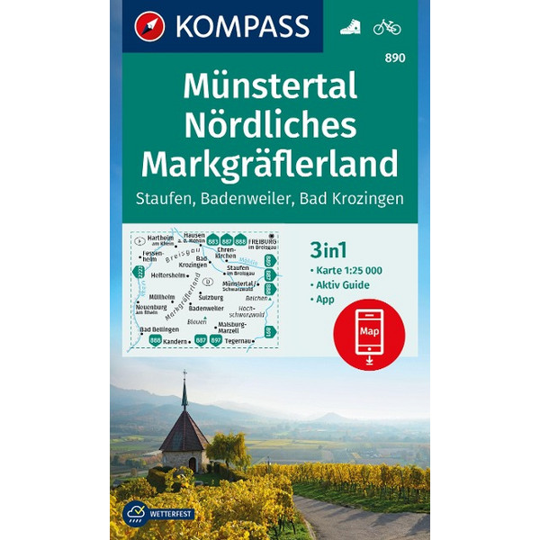 KOMPASS WANDERKARTE 890 MÜNSTERTAL, NÖRDL. MARKGRÄFLERLAND