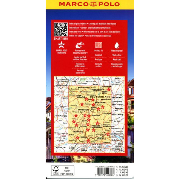 MARCO POLO REISEKARTE VOGESEN, ELSASS, SCHWARZWALD 1:225.000 Ansicht 2