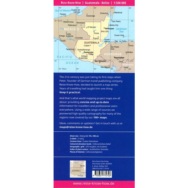 REISE KNOW-HOW LANDKARTE GUATEMALA, BELIZE (1:500.000) - Straßenkarte Ansicht 2