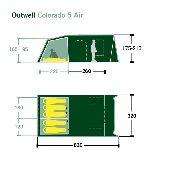 Outwell COLORADO 5 AIR - Familienzelt Ansicht 2