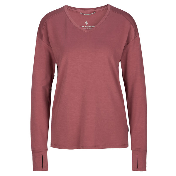 W MADERA V-NECK Damen - Langarmshirt-WILD RHUBARB