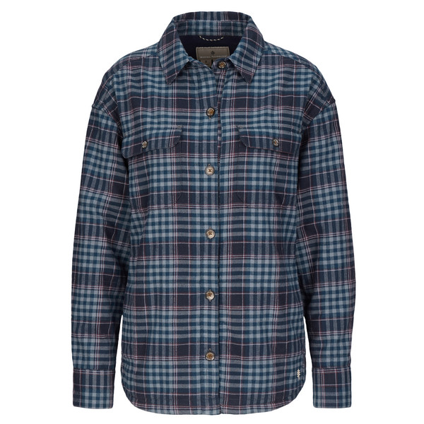 W VISTA FLANNEL SHACKET Damen - Flanellhemd-DEEP BLUE ANTELOPE PLD