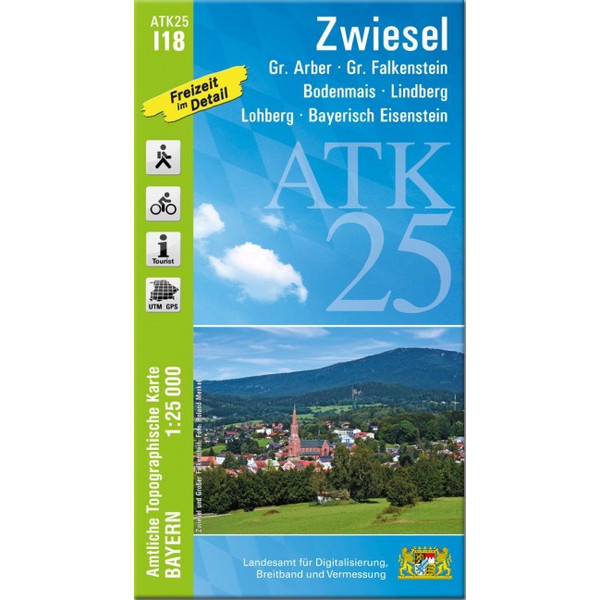 ATK25-I18 ZWIESEL (AMTLICHE TOPOGRAPHISCHE KARTE 1:25000) - Wanderkarte