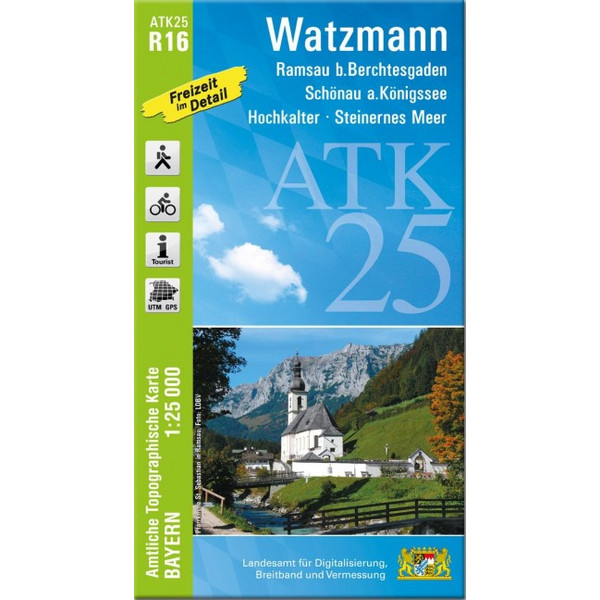 ATK25-R16 WATZMANN (AMTLICHE TOPOGRAPHISCHE KARTE 1:25000) - Wanderkarte