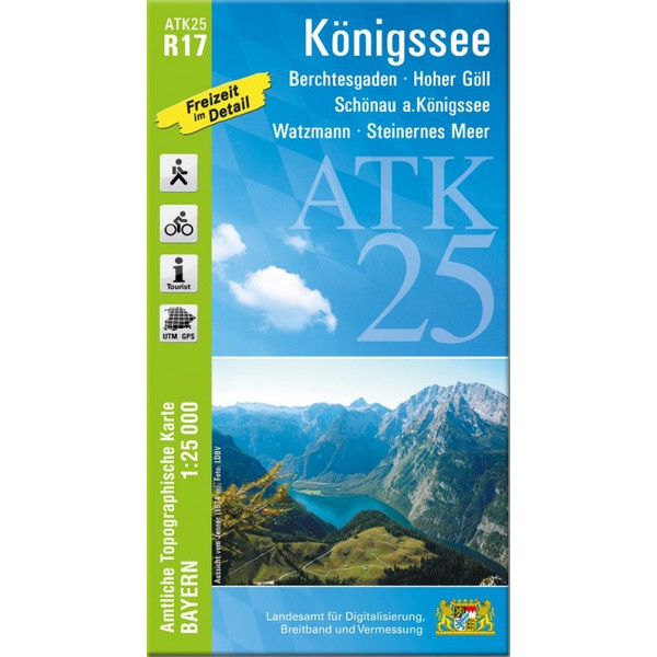 ATK25-R17 KÖNIGSSEE (AMTLICHE TOPOGRAPHISCHE KARTE 1:25000) - Wanderkarte Ansicht 1