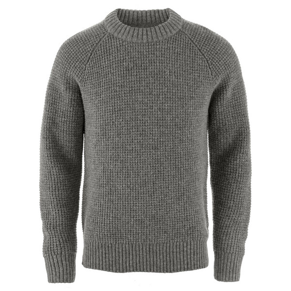 ÖVIK WAFFLE KNIT M Herren - Wollpullover-GREY-MELANGE