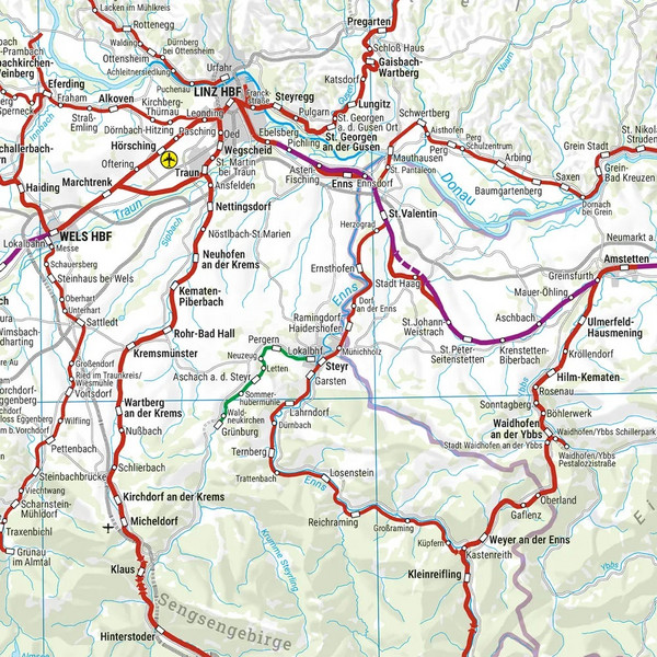 ÖSTERREICH, RAIL TRAVEL MAP 1:500.000, FREYTAG & BERNDT - Karte Ansicht 2