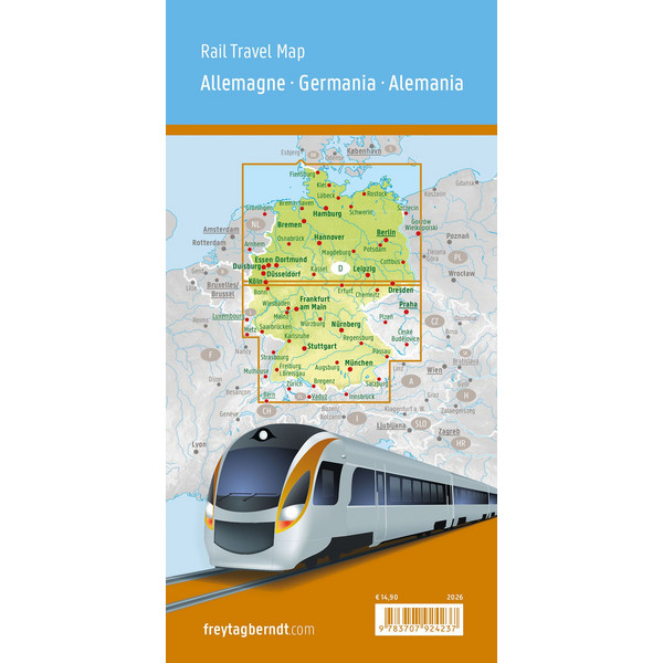 DEUTSCHLAND, RAIL TRAVEL MAP 1:500.000, FREYTAG & BERNDT - Karte Ansicht 2