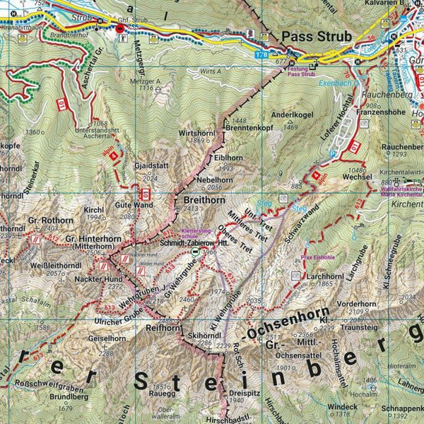 LOFERER UND LEOGANGER STEINBERGE, WANDER-, RAD- UND FREIZEIT - Wanderkarte Ansicht 2