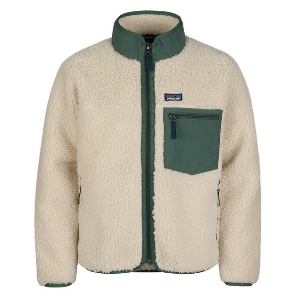 K'S RETRO-X JACKET Kinder - Fleecejacke-DARK NATURAL W/CANOPY GREEN