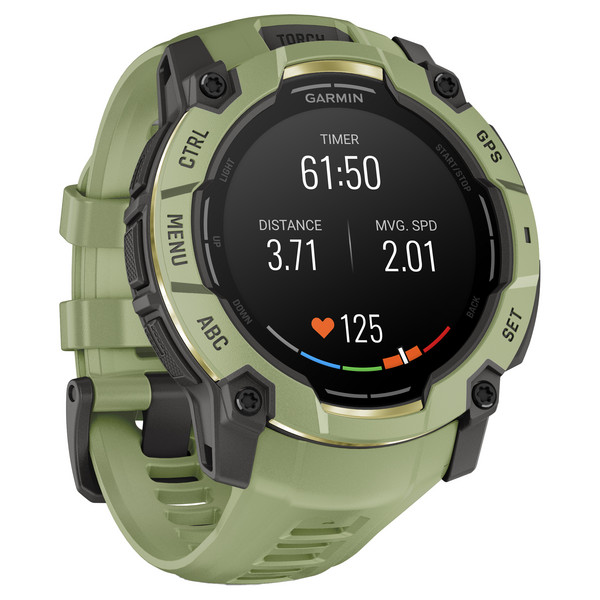 INSTINCT 3 – 50 MM AMOLED - Smartwatch-KIESELGRAU/FARNGRÜN