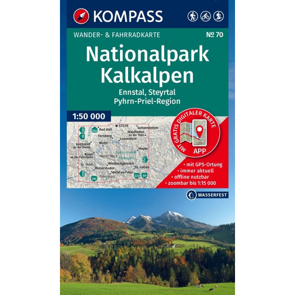 KOMPASS WANDERKARTE 70 NATIONALPARK KALKALPEN, ENNSTAL