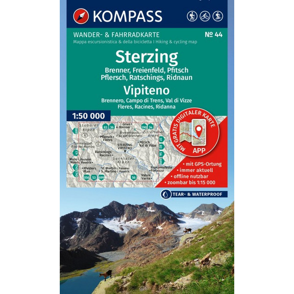 KOMPASS WANDERKARTE 44 STERZING / VIPITENO 1:50.000 Ansicht 1