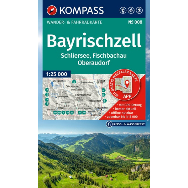 KOMPASS WANDERKARTE 008 BAYRISCHZELL, SCHLIERSEE Ansicht 1